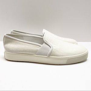 VINCE Blair Croc Sneakers Optic White 9.5 Slip-on